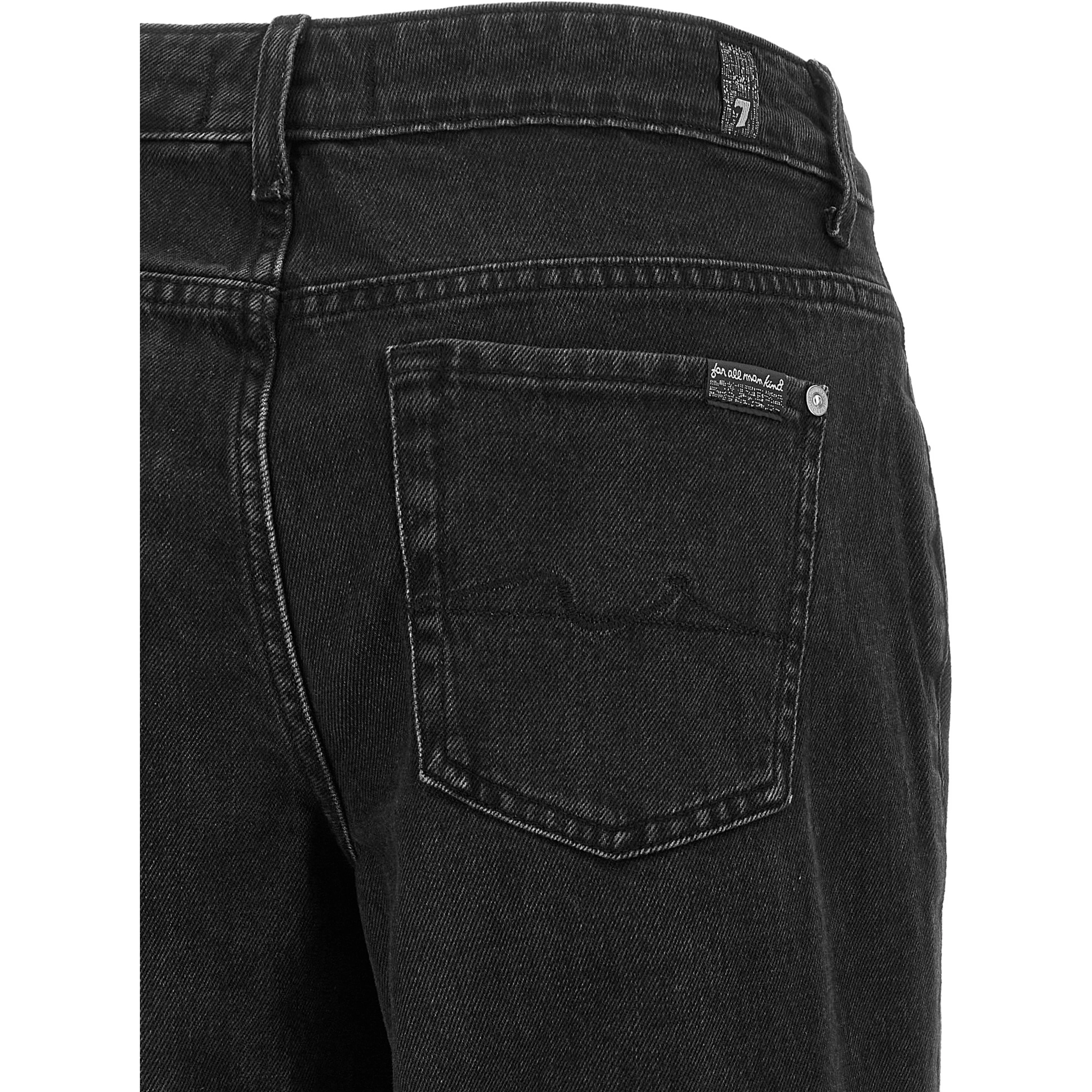Black Cotton Flared Jeans
