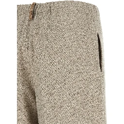 Beige Polyester Casual Pants