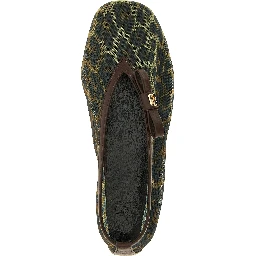 Brown Nylon Ballet Flats