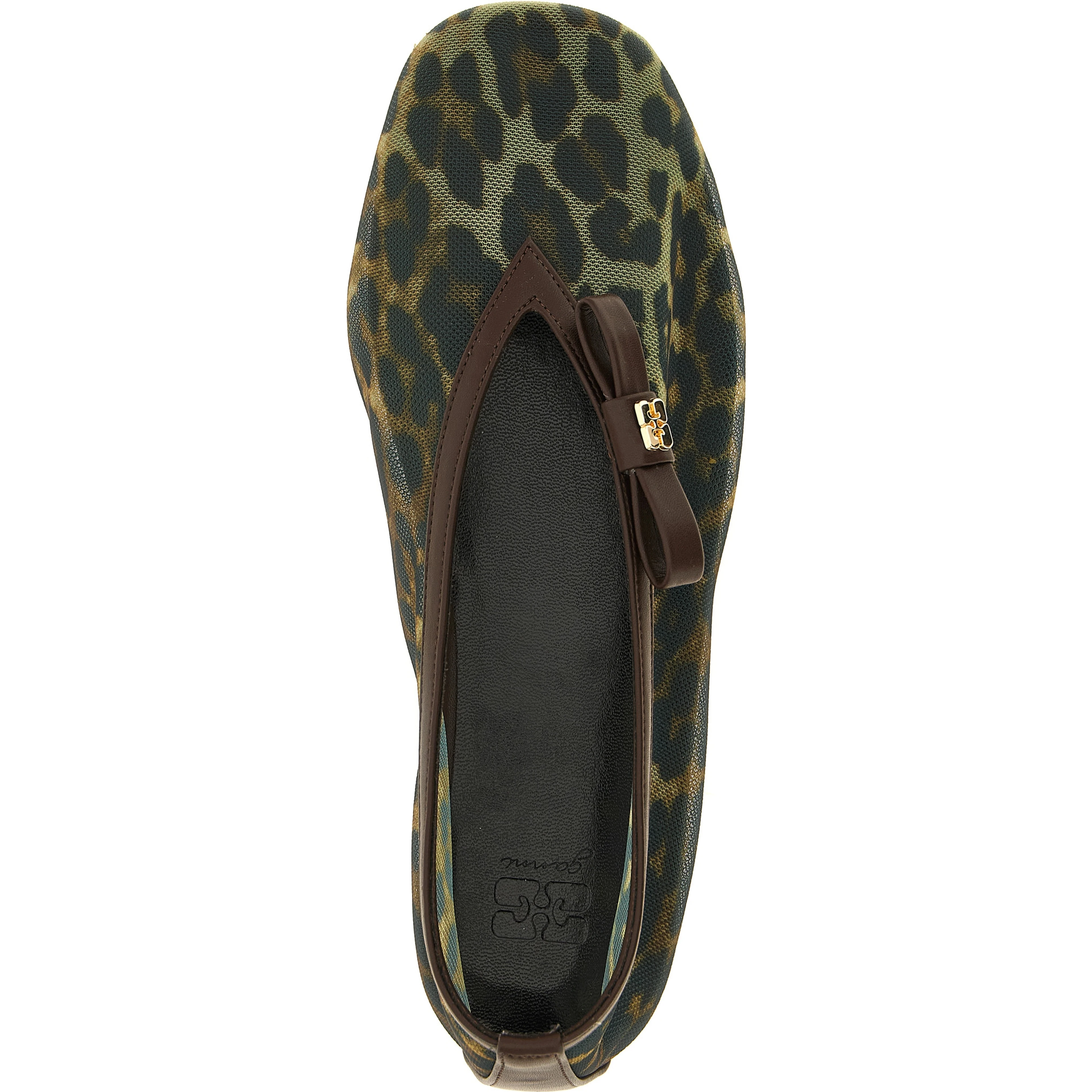Brown Nylon Ballet Flats