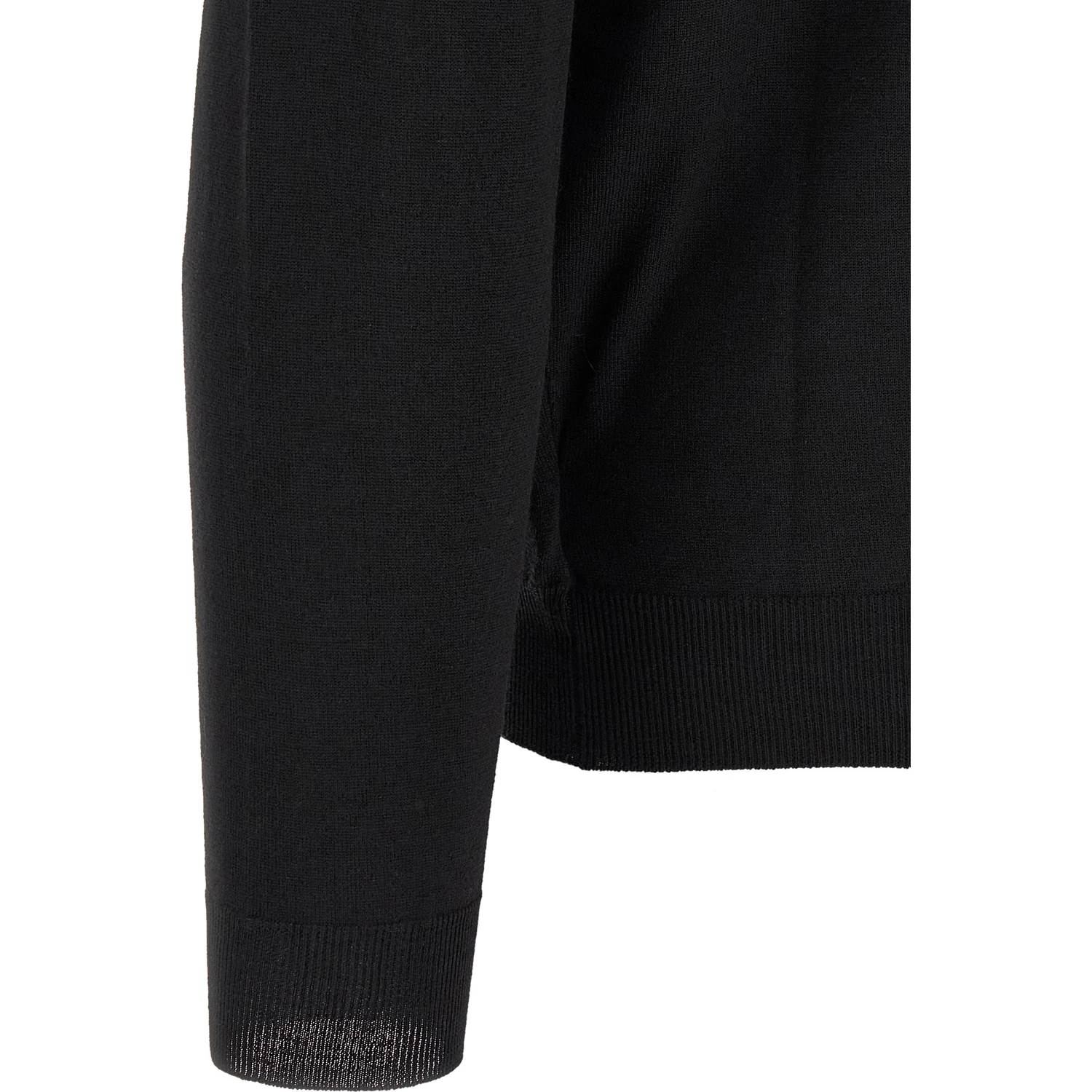 Black Virgin Wool Polo Shirt