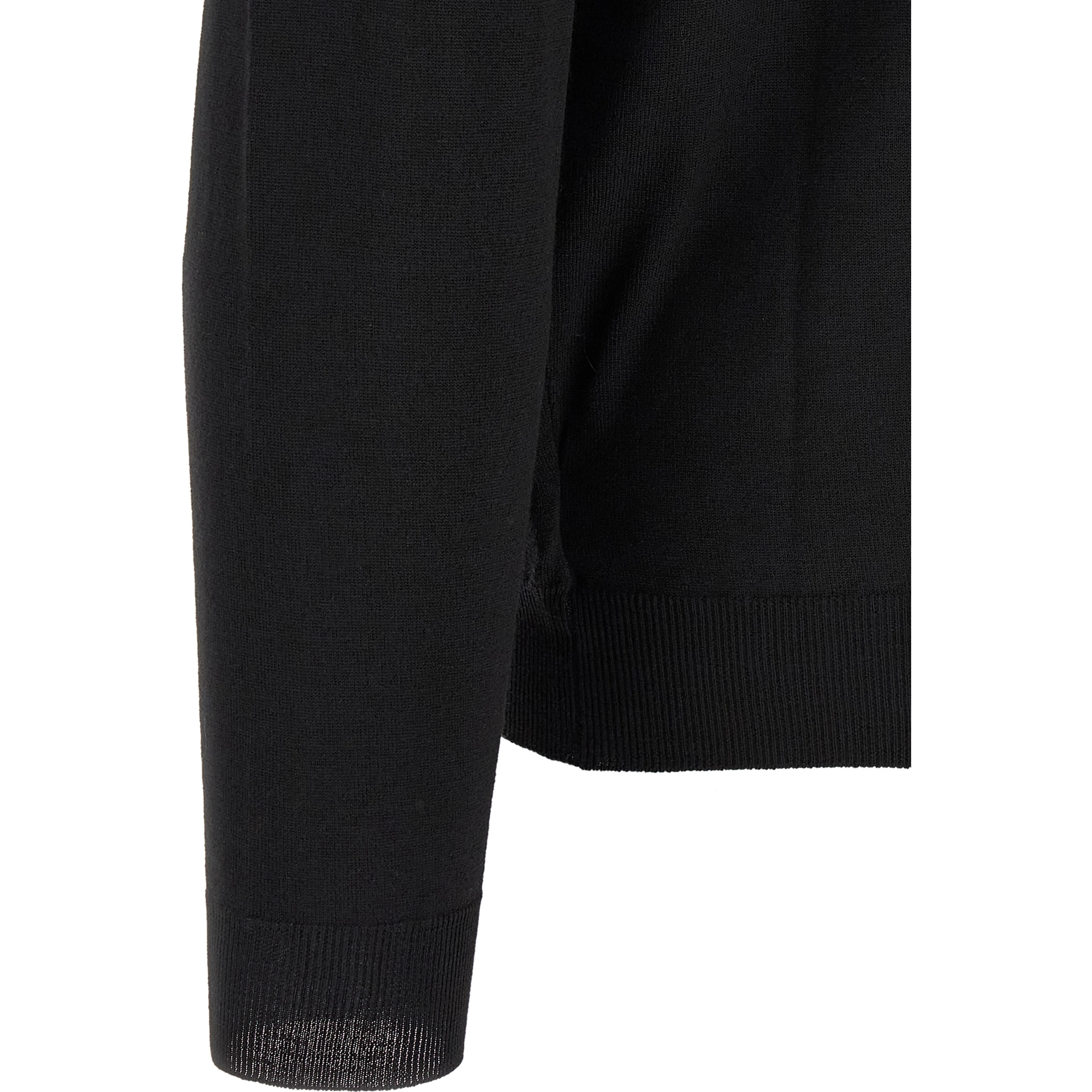 Black Virgin Wool Polo Shirt