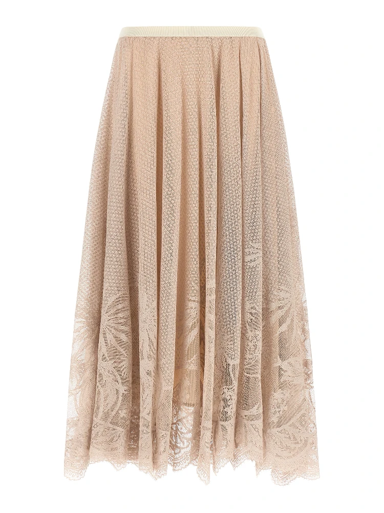 Multicolor Cotton Midi Skirt
