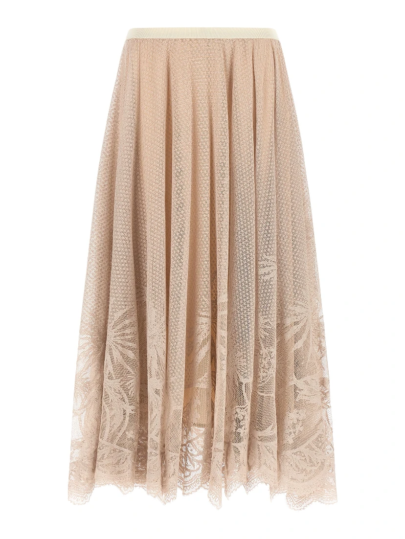 Multicolor Cotton Midi Skirt