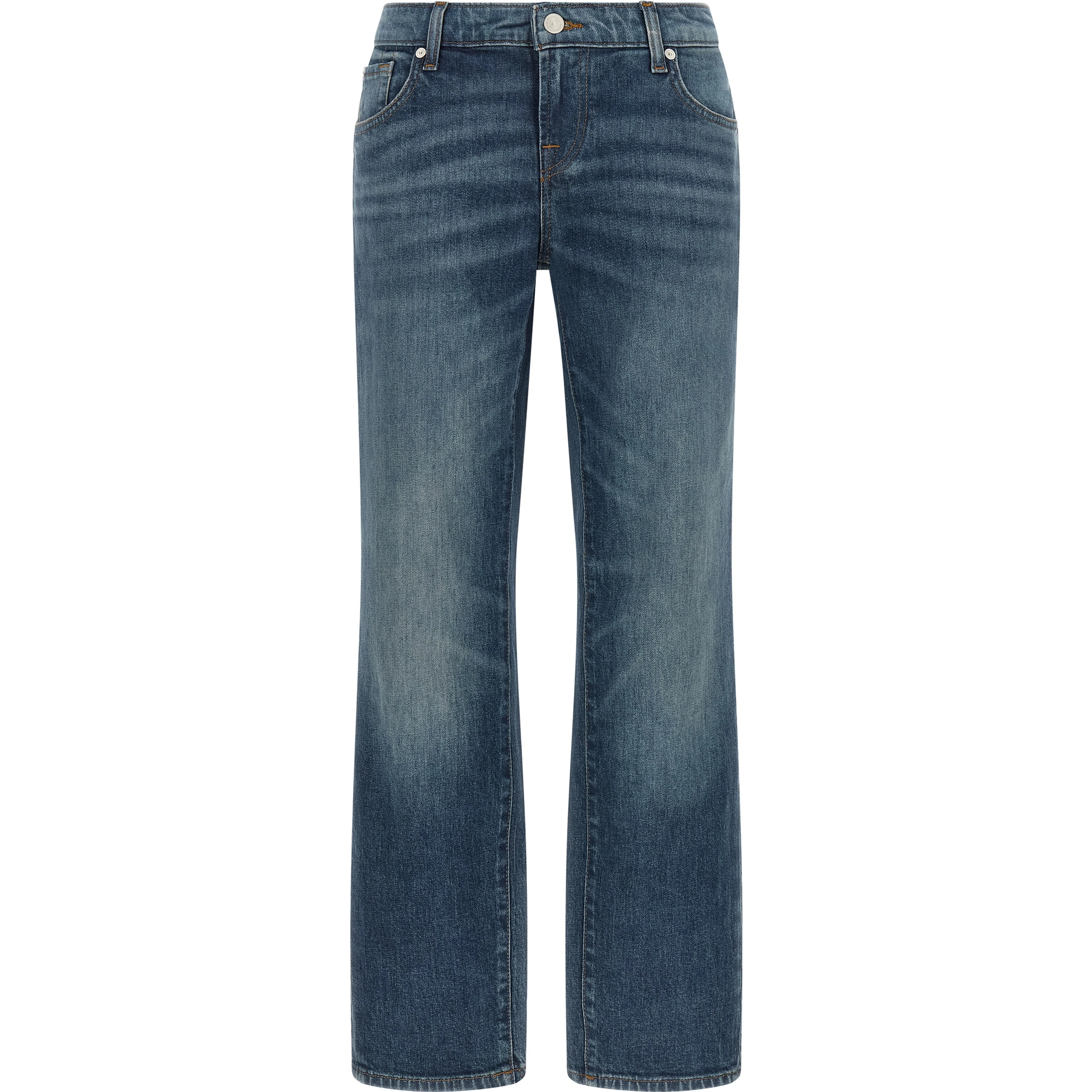Blue Cotton Tapered Jeans