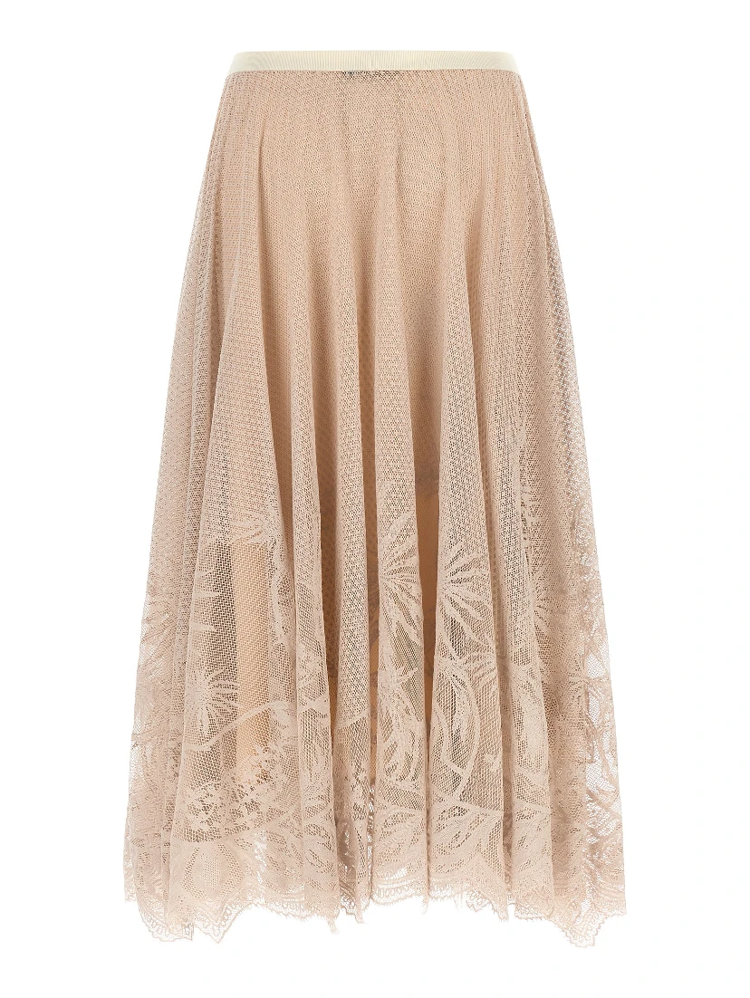 Multicolor Cotton Midi Skirt