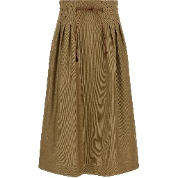 Bicolor Cotton Midi Skirt
