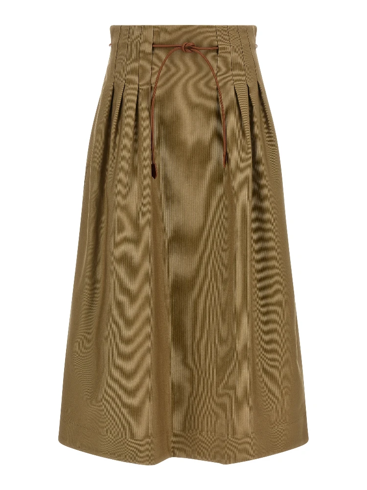 Bicolor Cotton Midi Skirt