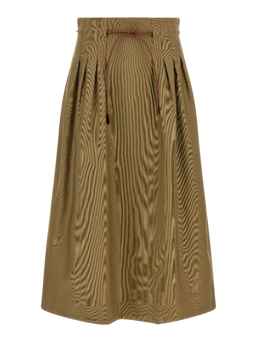 Bicolor Cotton Midi Skirt