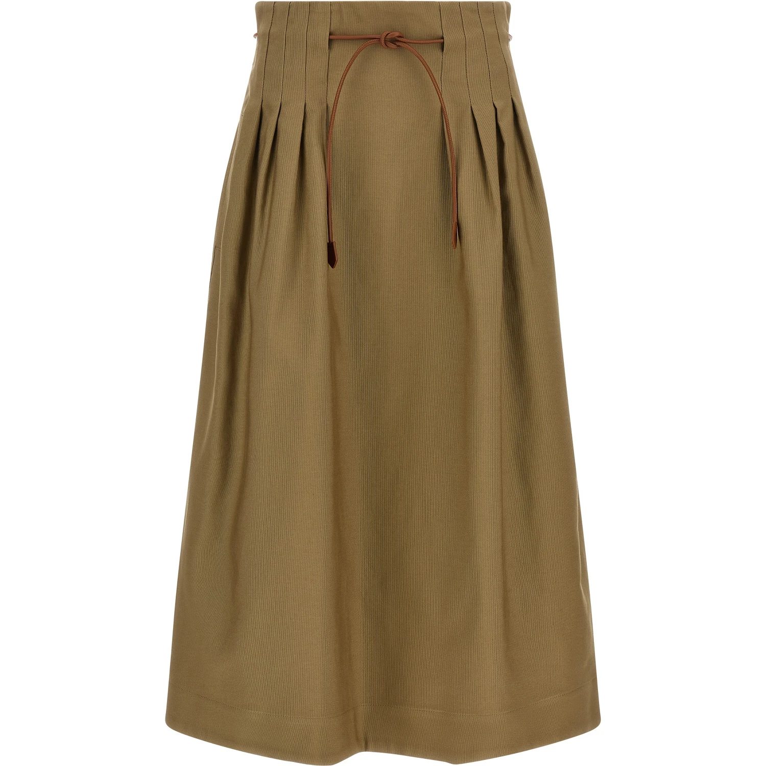 Bicolor Cotton Midi Skirt