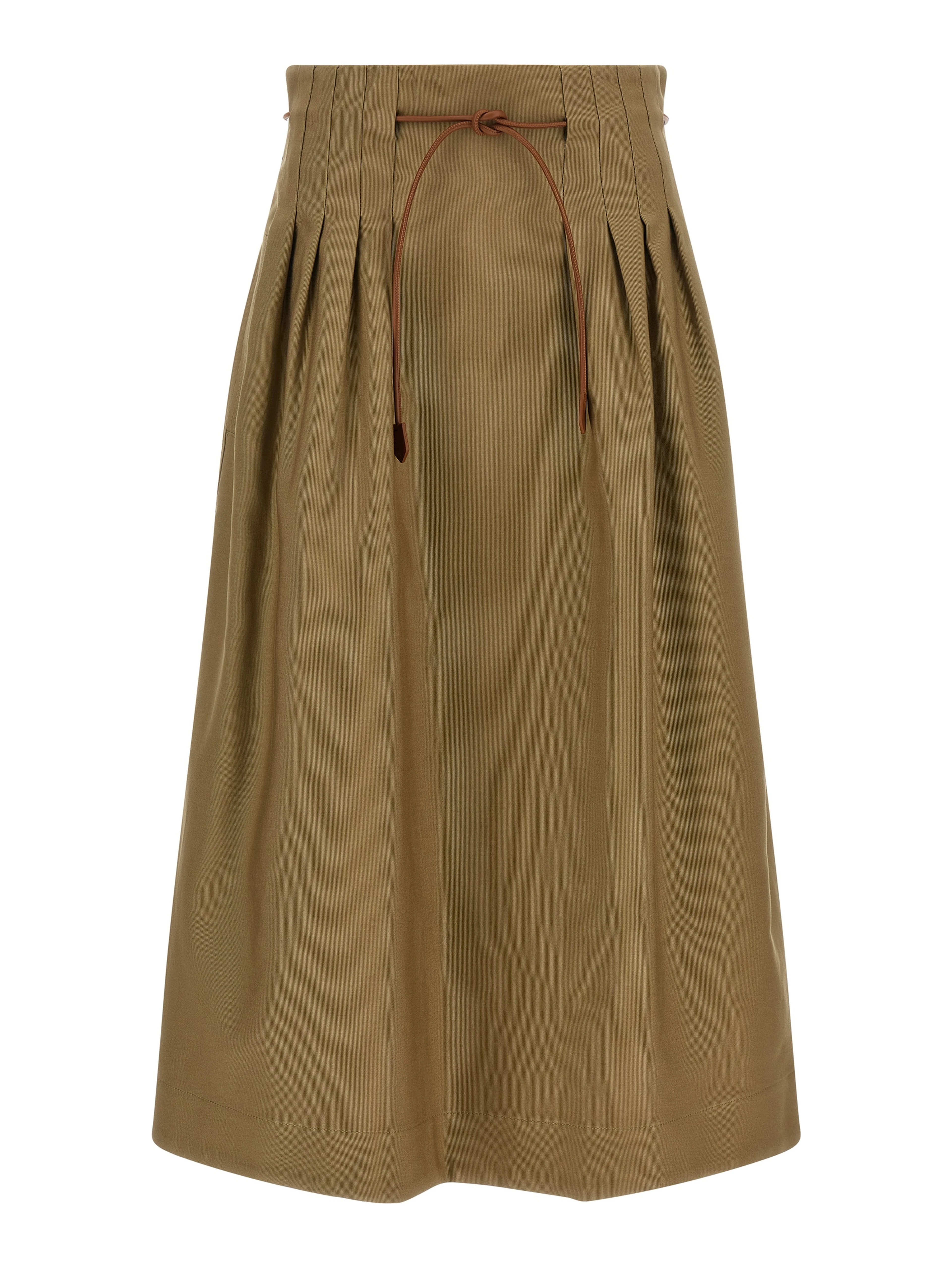 Bicolor Cotton Midi Skirt