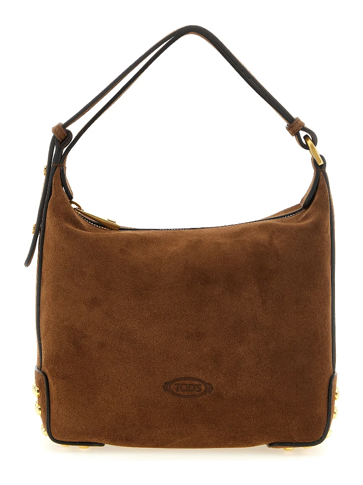 Brown Calfskin Shoulder Bag