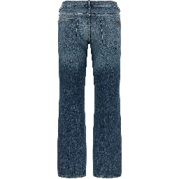 Blue Cotton Tapered Jeans