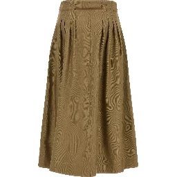 Bicolor Cotton Midi Skirt