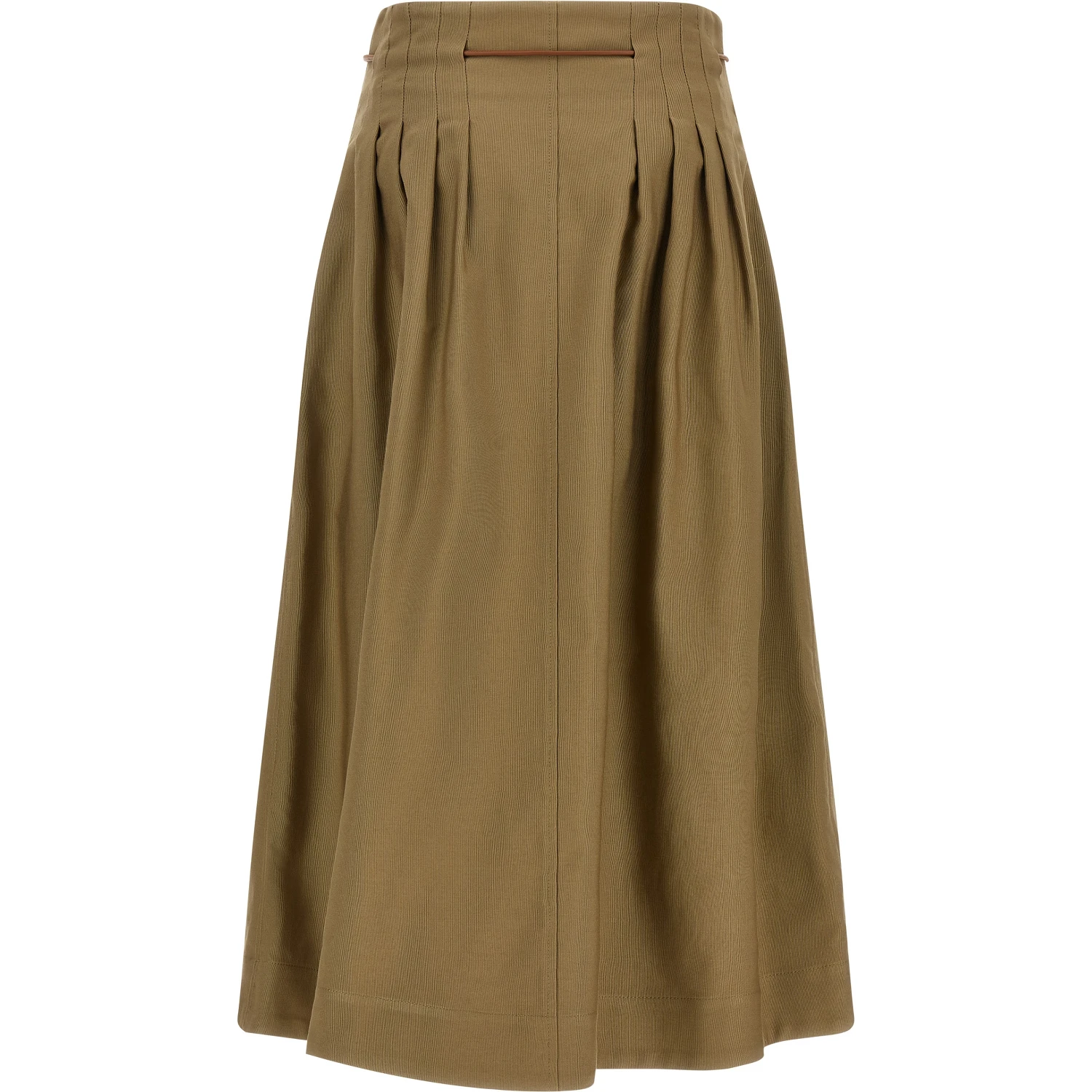 Bicolor Cotton Midi Skirt
