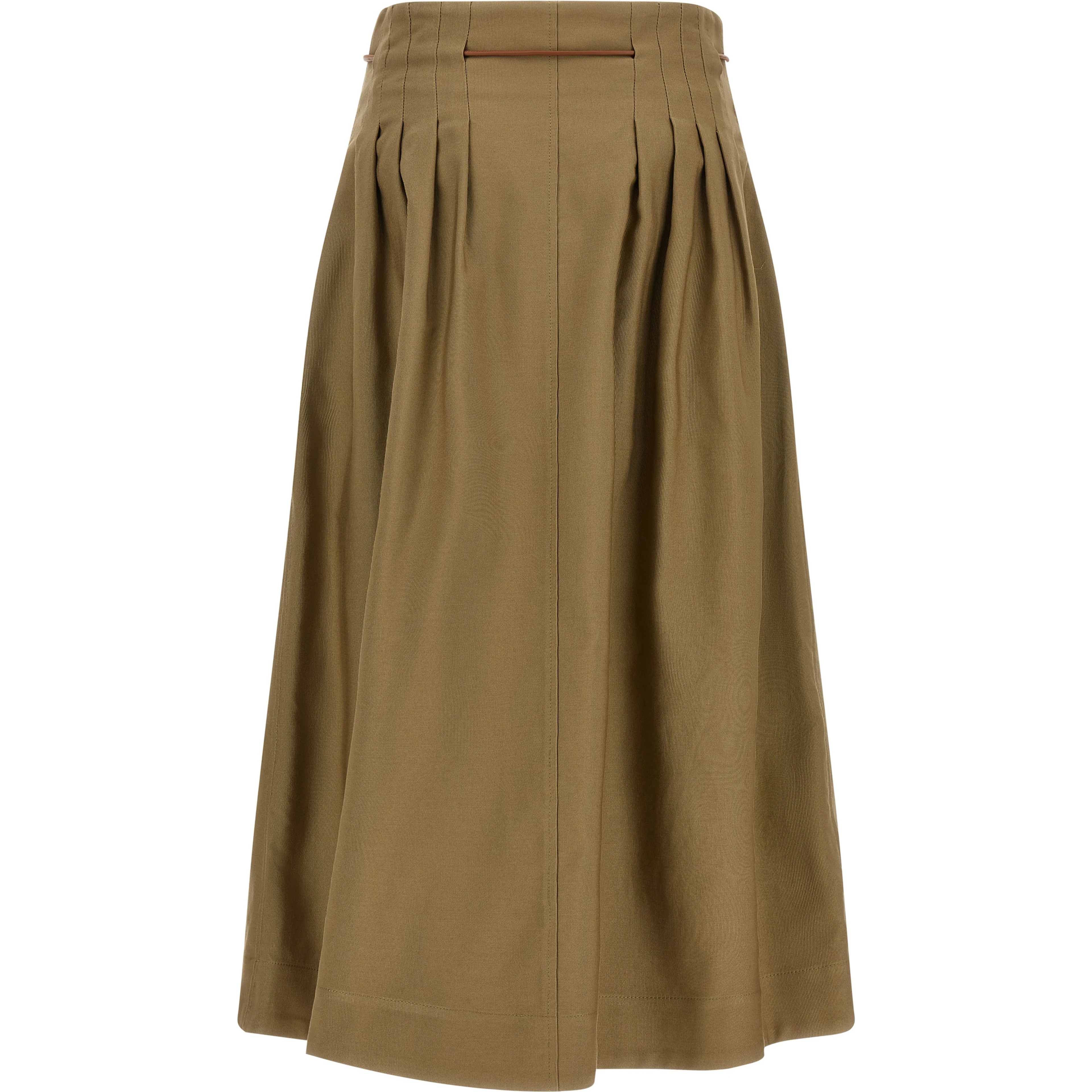 Bicolor Cotton Midi Skirt