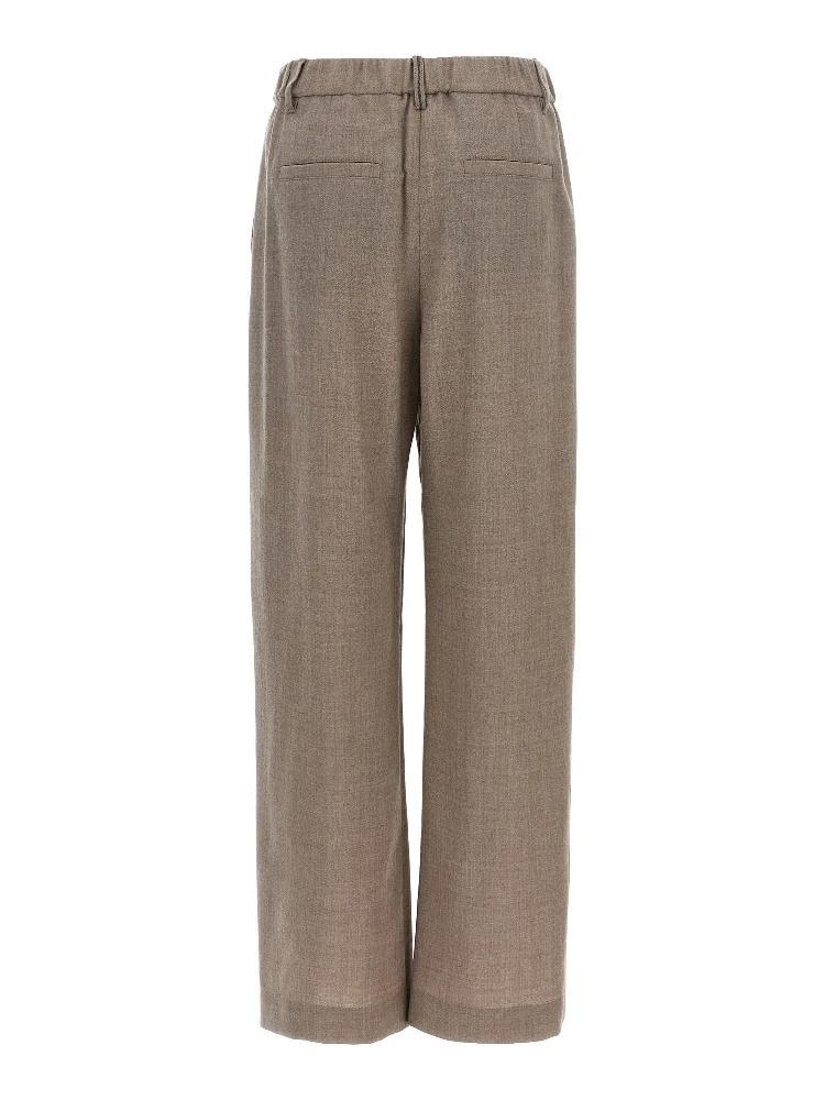 White Virgin Wool Casual Pants alternative