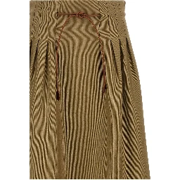 Bicolor Cotton Midi Skirt