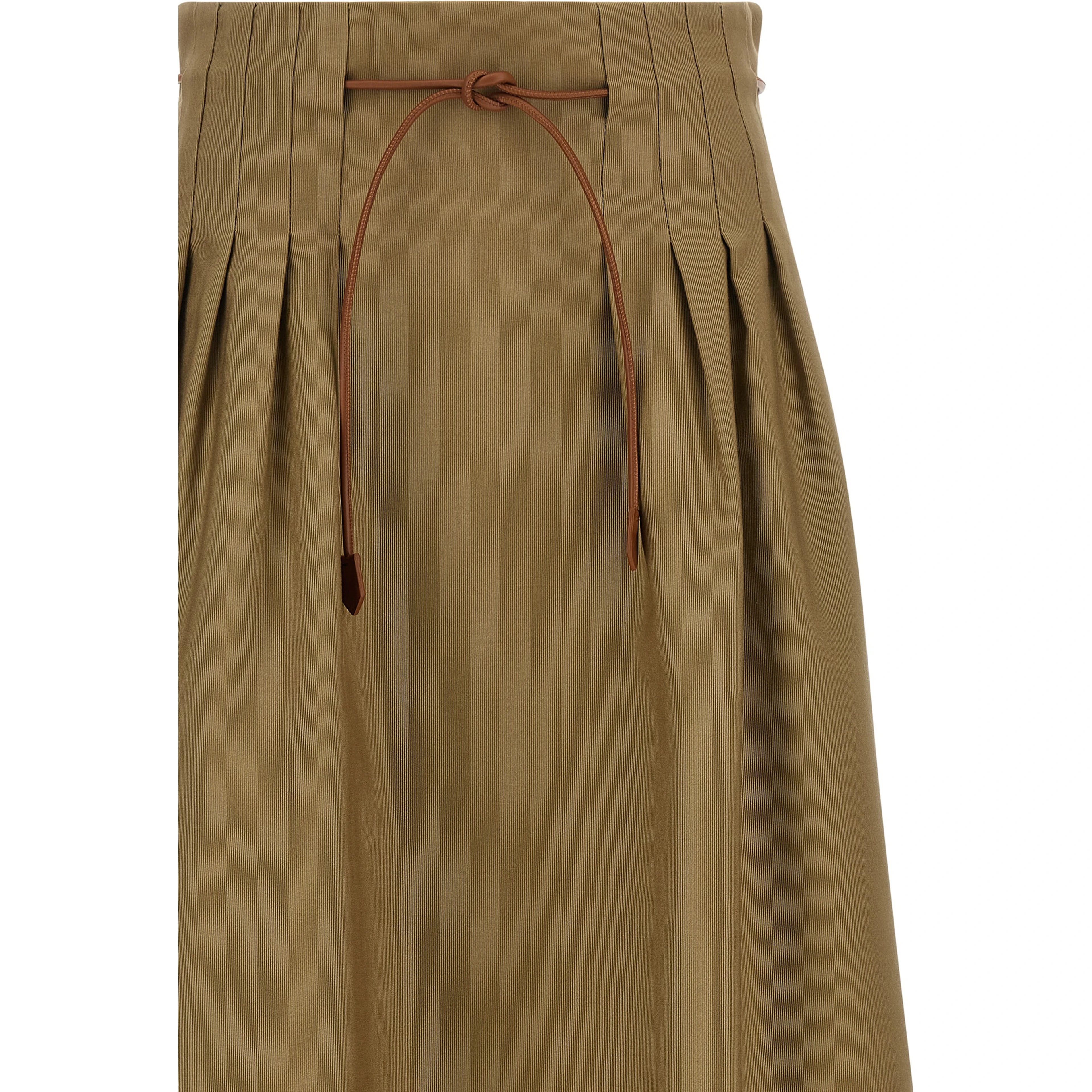 Bicolor Cotton Midi Skirt