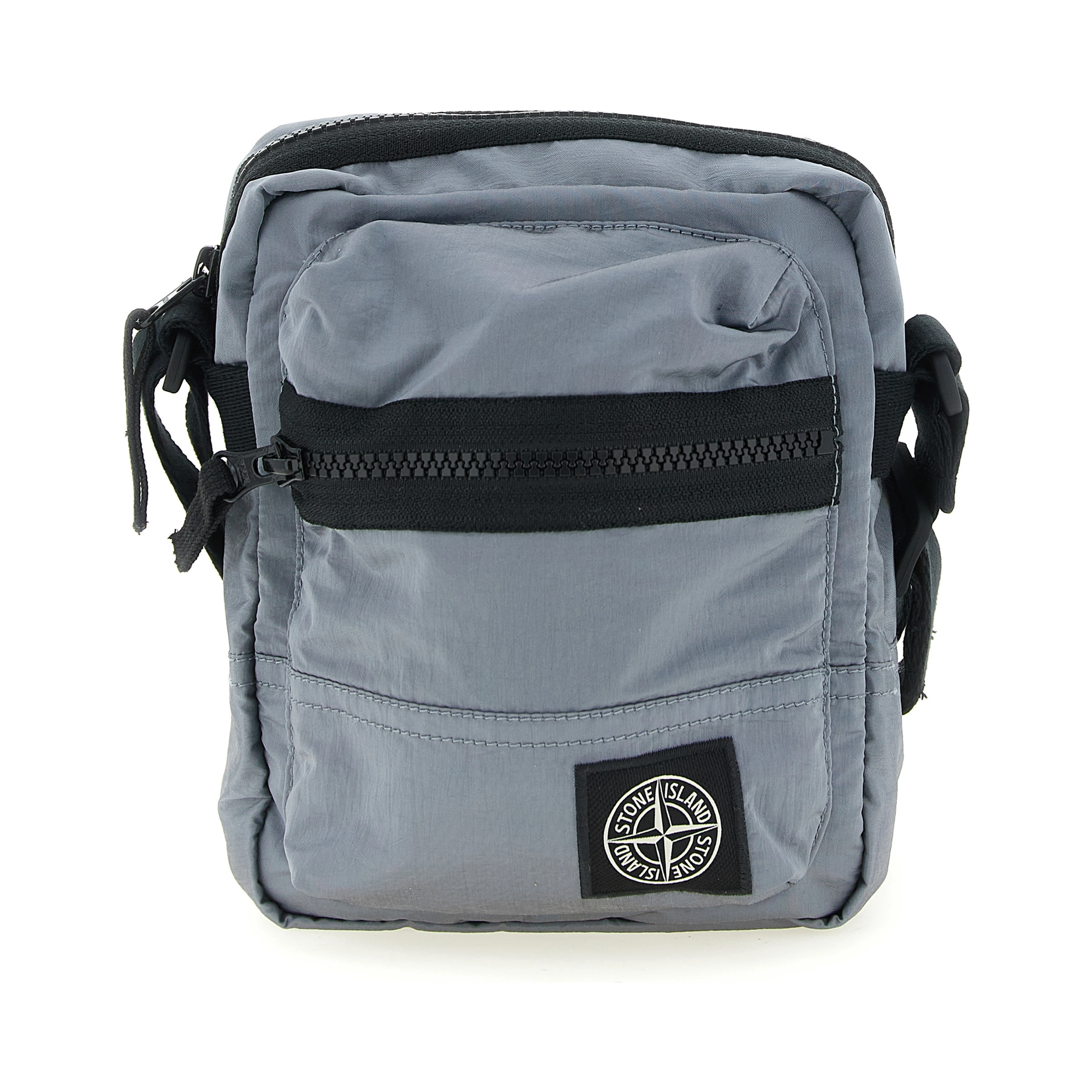Gray Polyamide Crossbody Bag