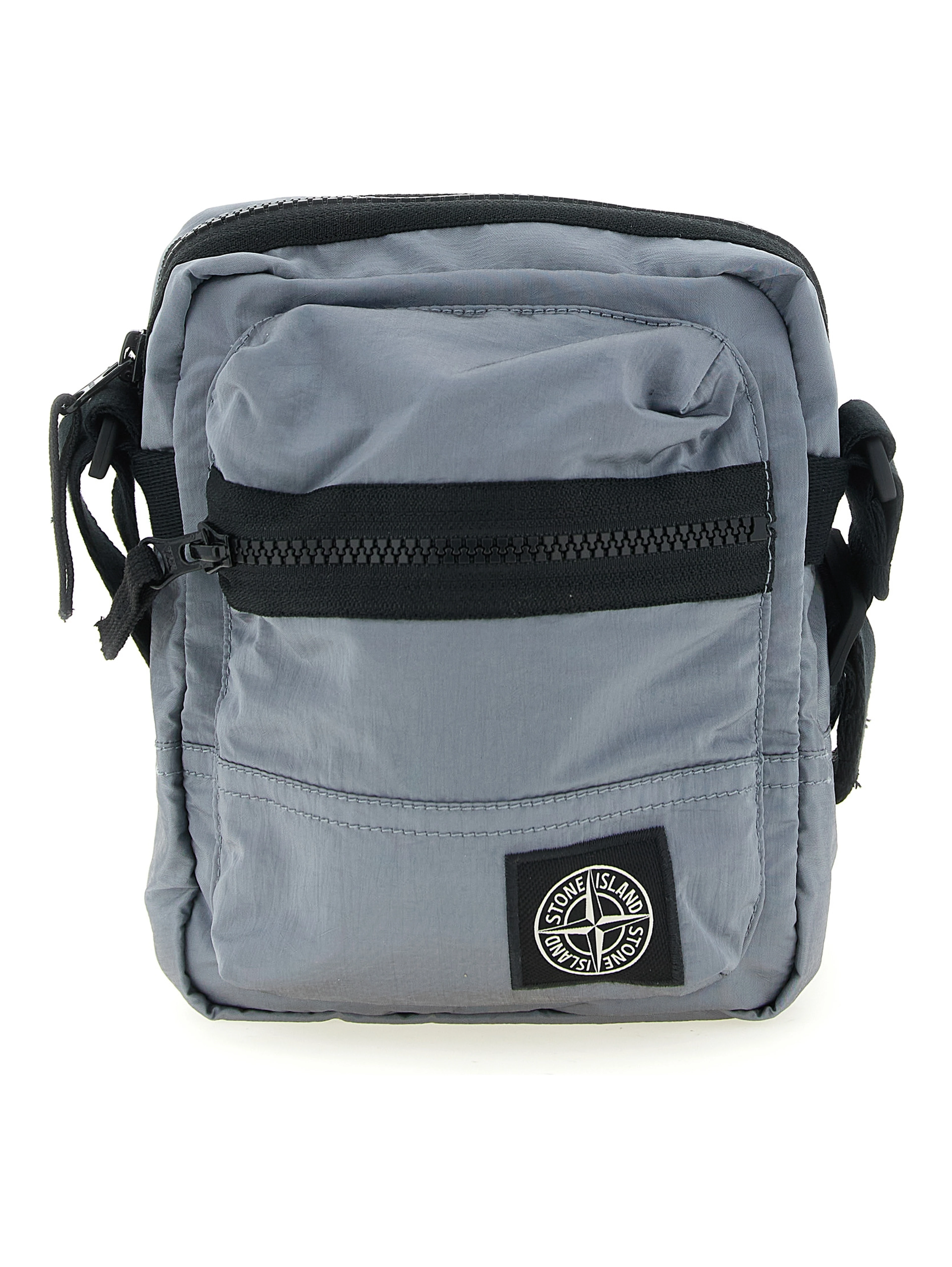 Gray Polyamide Crossbody Bag