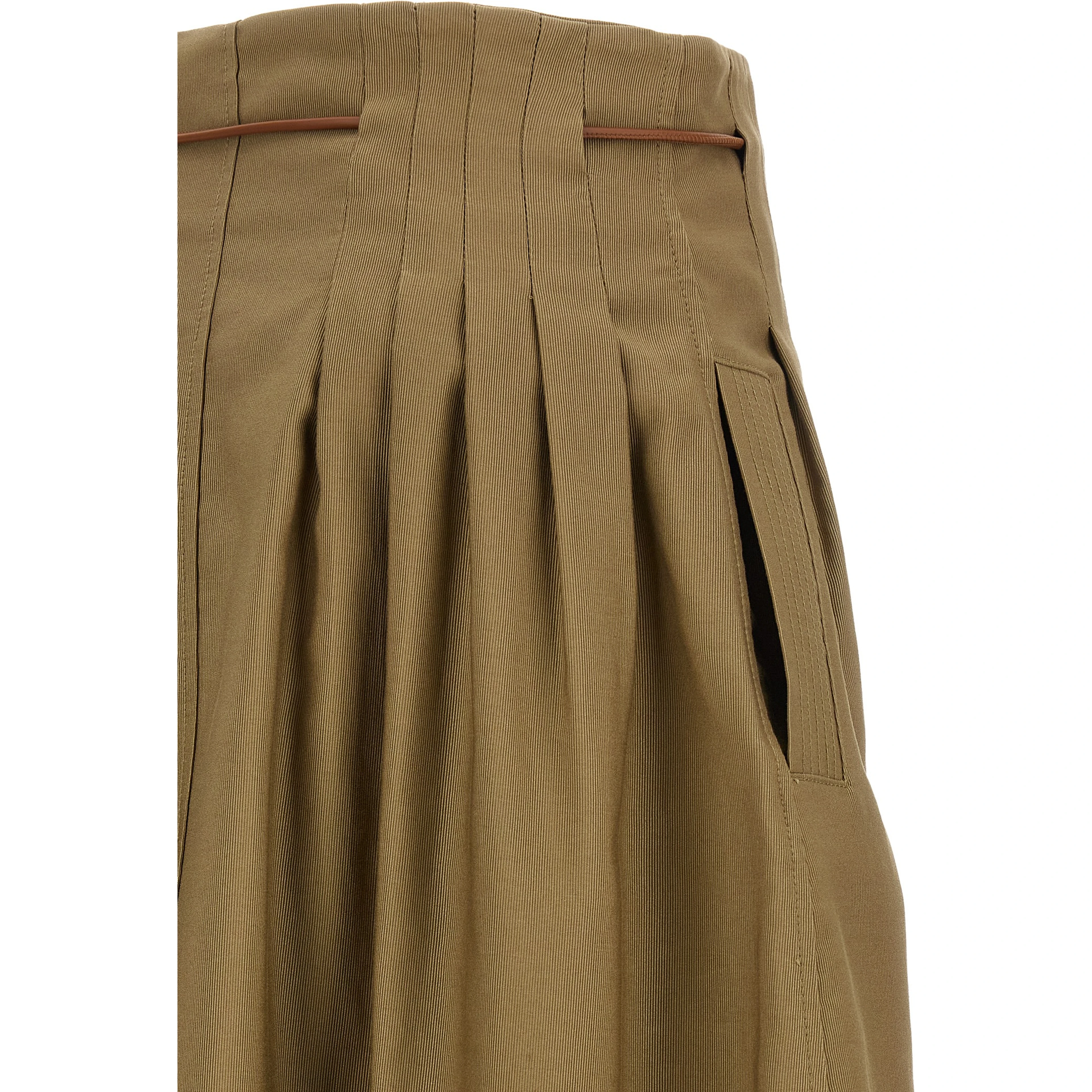 Bicolor Cotton Midi Skirt