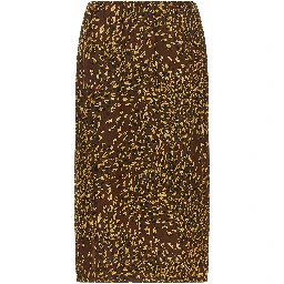 Brown Viscose Midi Skirt