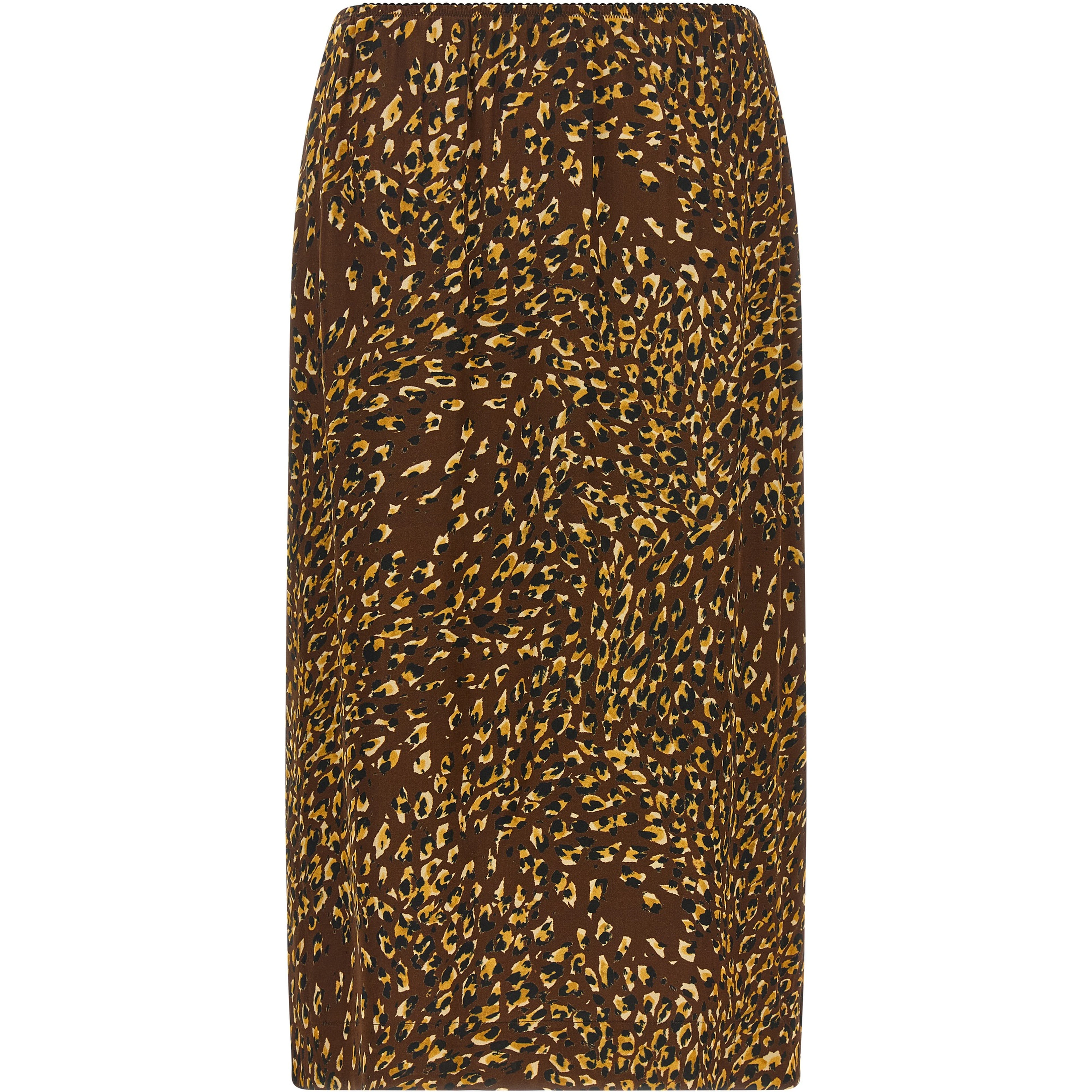 Brown Viscose Midi Skirt