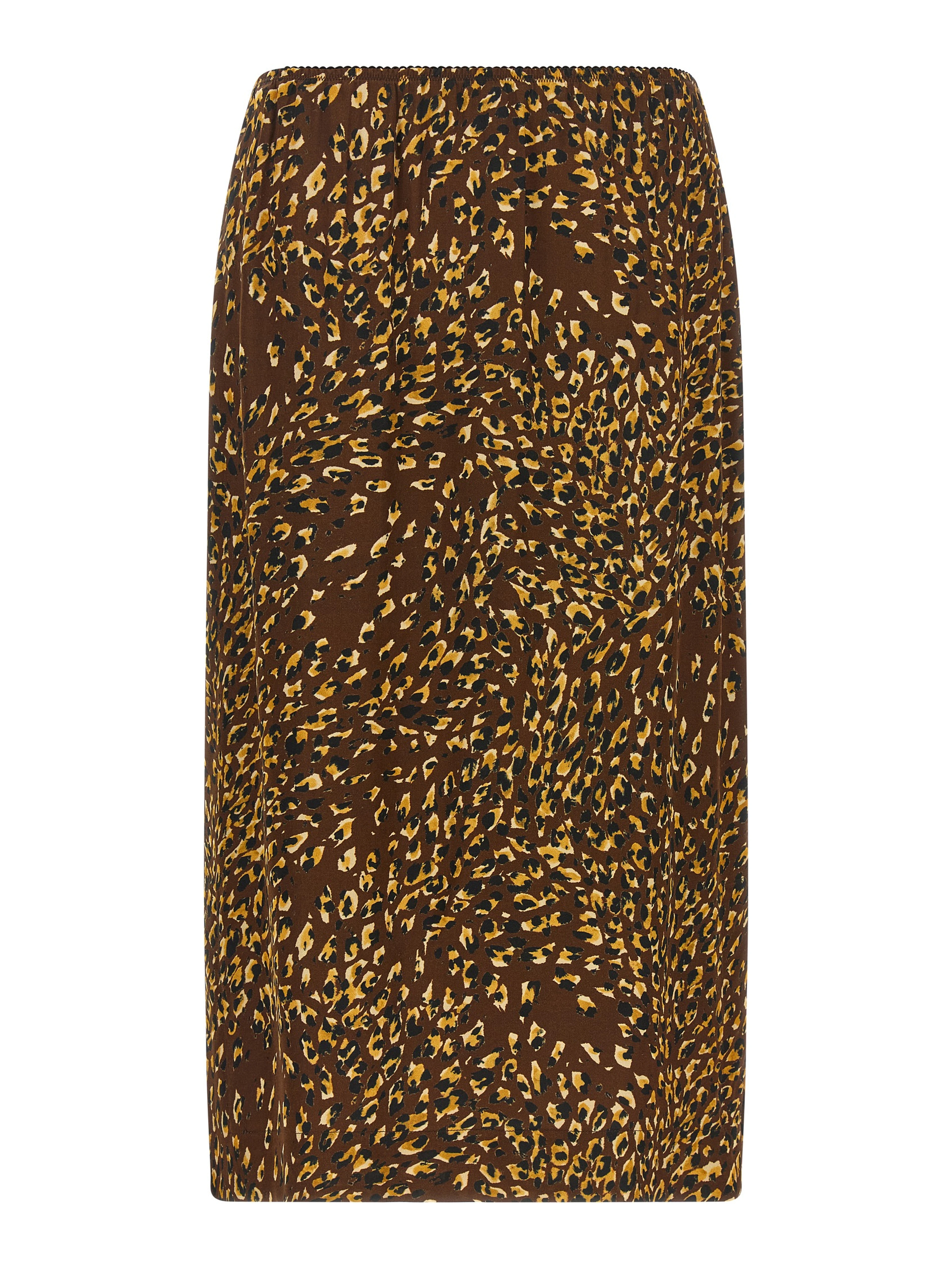 Brown Viscose Midi Skirt
