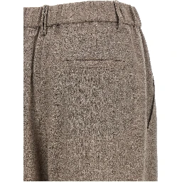 White Virgin Wool Casual Pants