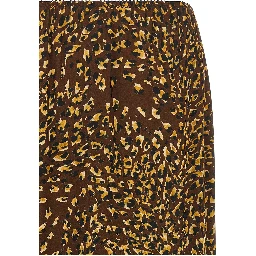 Brown Viscose Midi Skirt