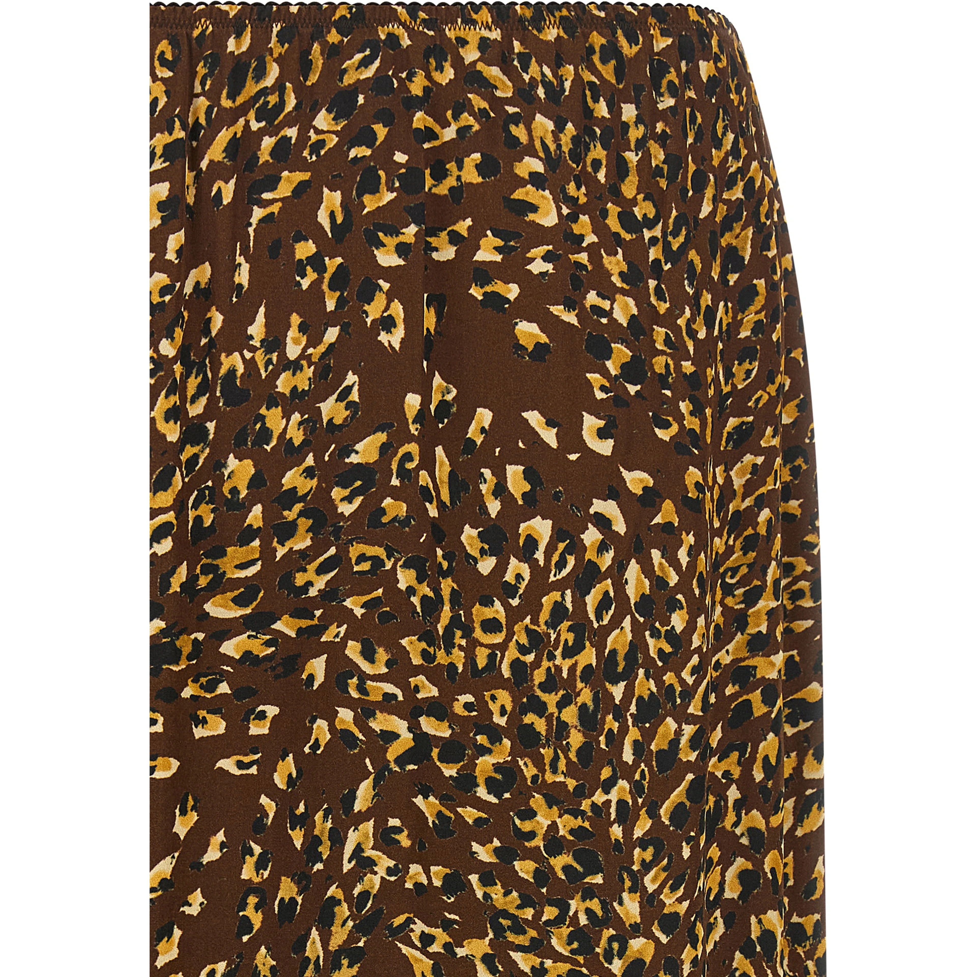 Brown Viscose Midi Skirt