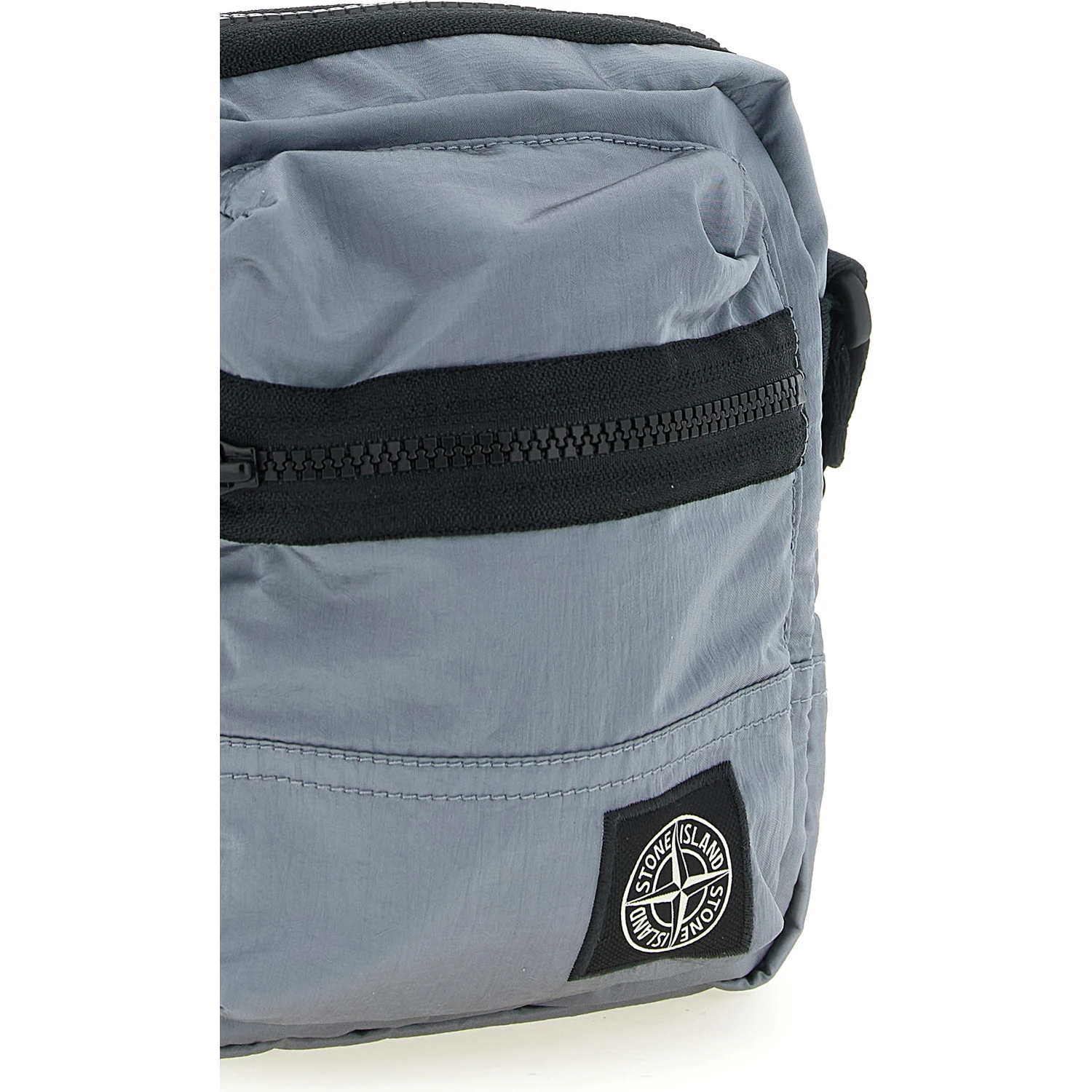 Gray Polyamide Crossbody Bag
