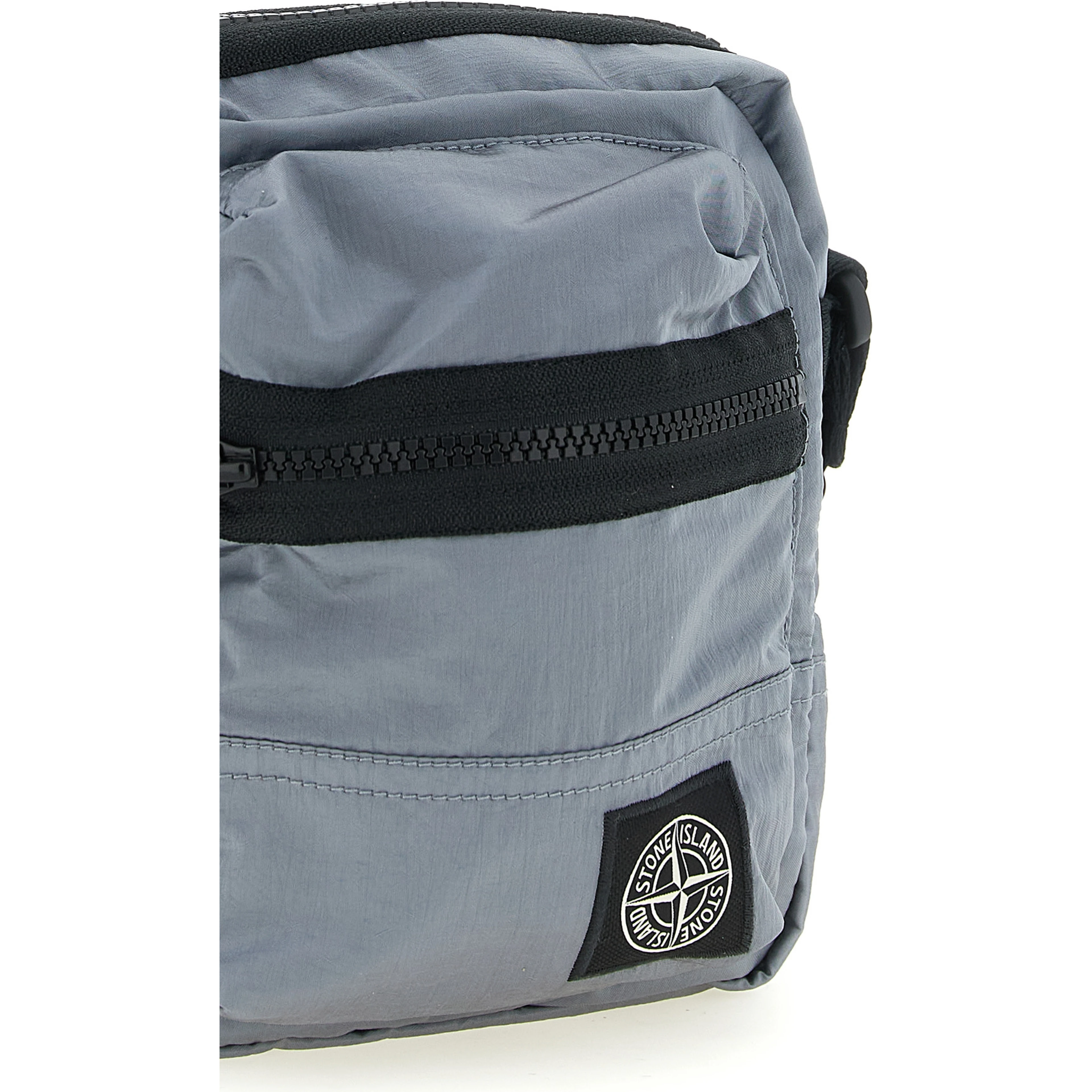 Gray Polyamide Crossbody Bag