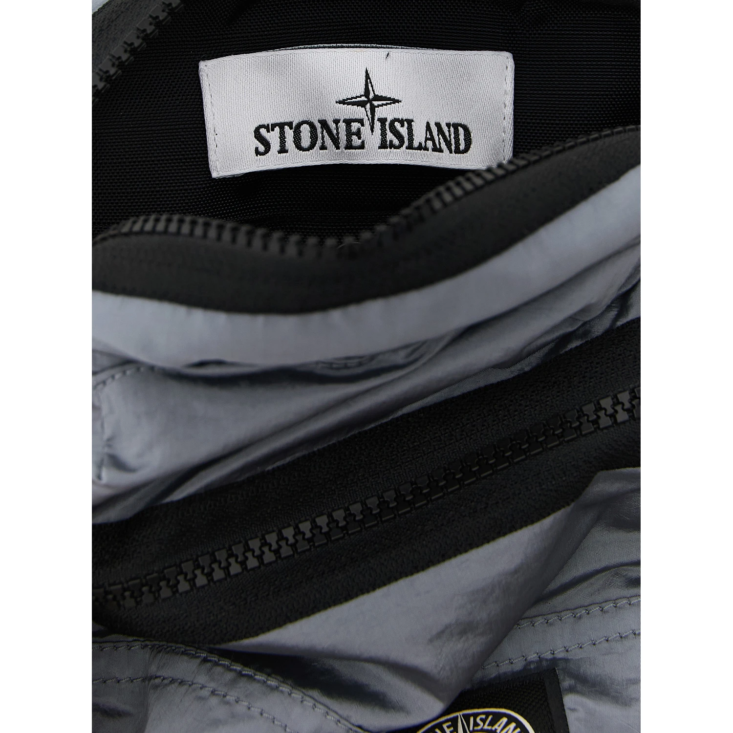 Gray Polyamide Crossbody Bag
