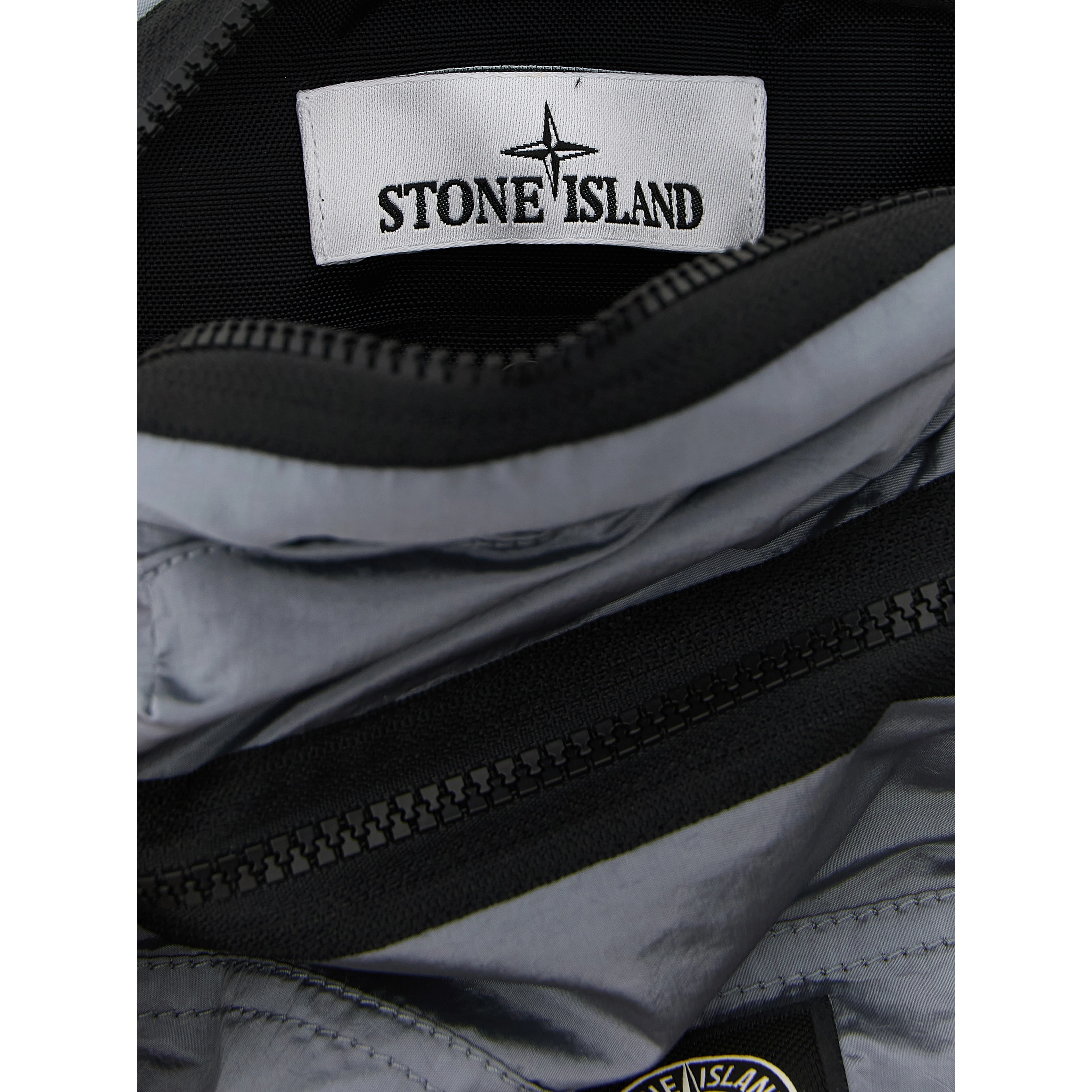 Gray Polyamide Crossbody Bag