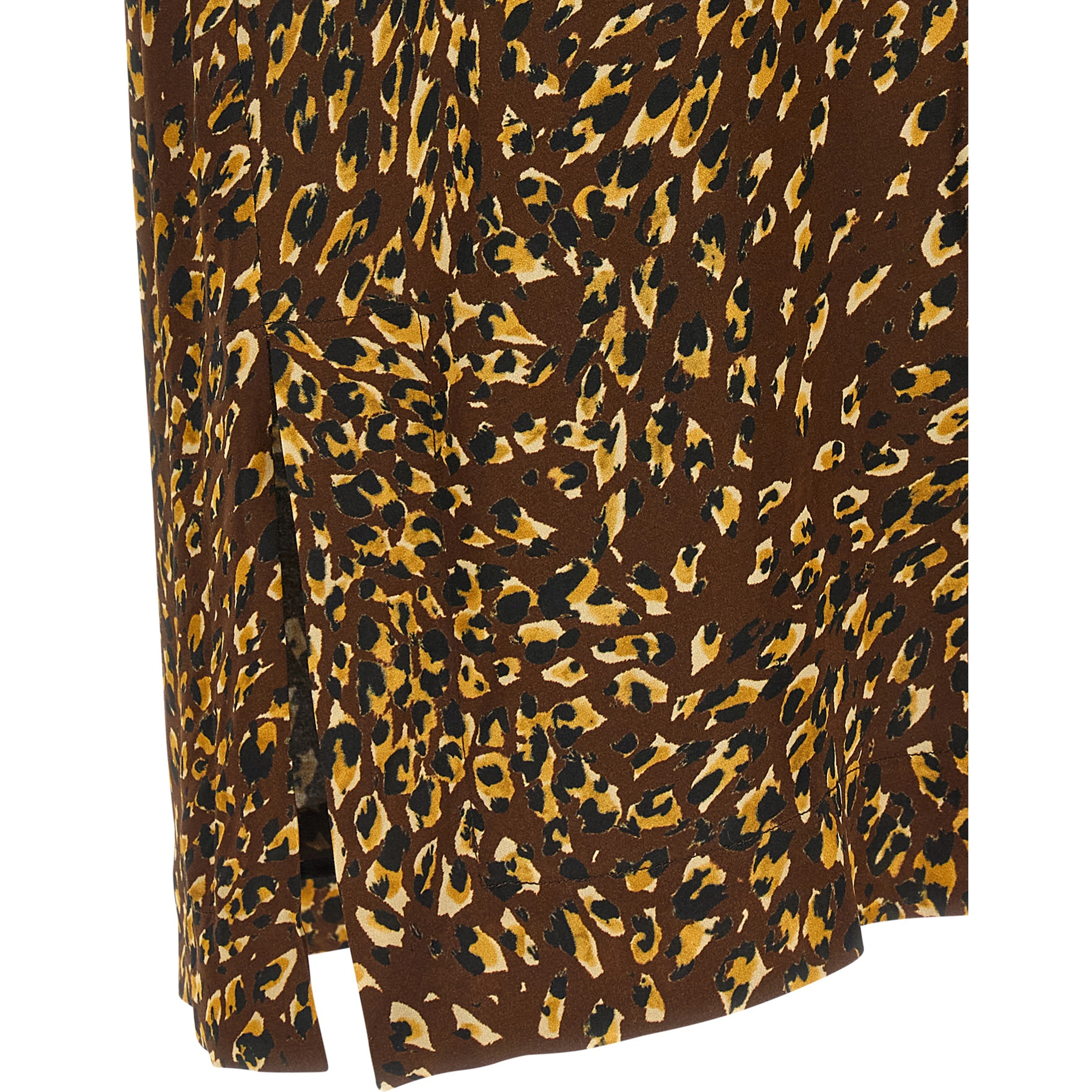 Brown Viscose Midi Skirt