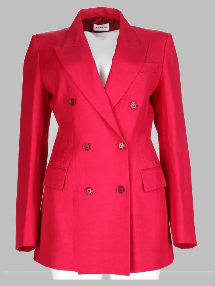 BLAZER DOPPIOPETTO IN VISCOSA E LINO