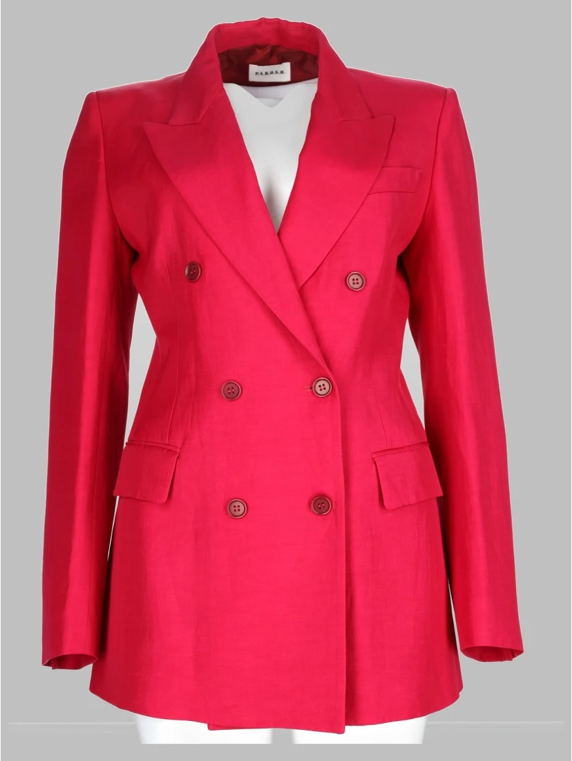 BLAZER DOPPIOPETTO IN VISCOSA E LINO