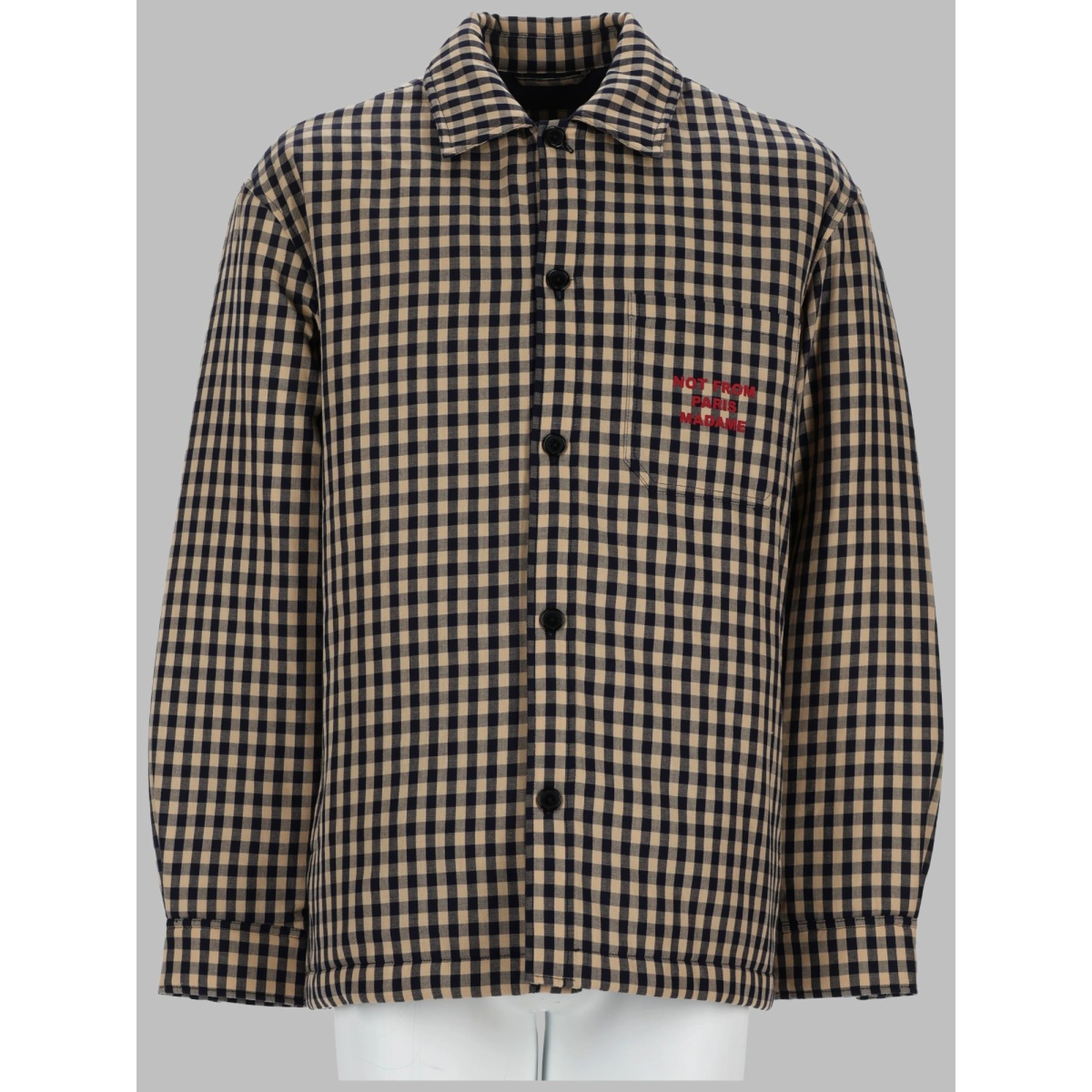 OVERSHIRT "SLOGAN" IN COTONE CHECK