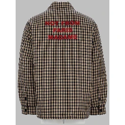 OVERSHIRT "SLOGAN" IN COTONE CHECK