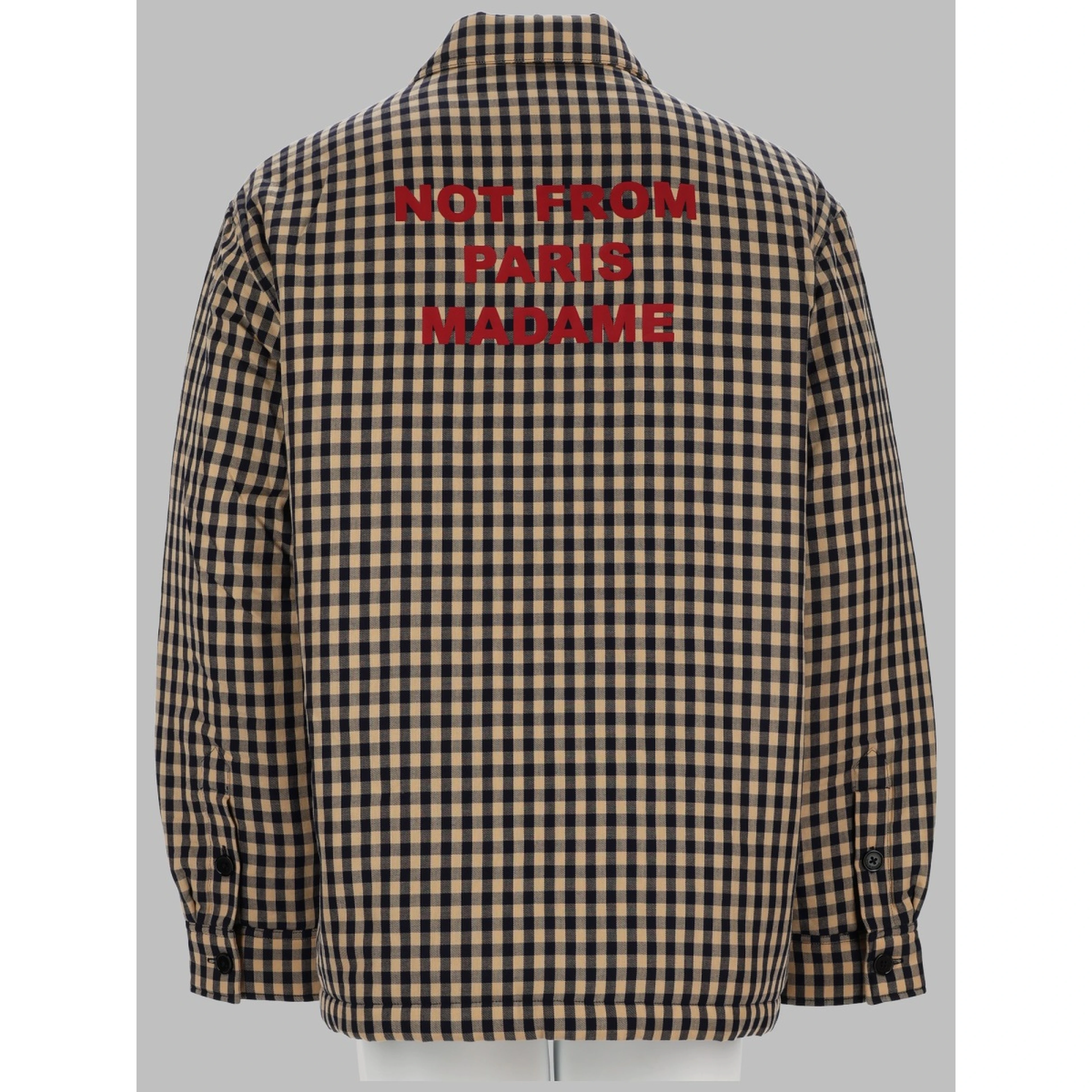 OVERSHIRT "SLOGAN" IN COTONE CHECK