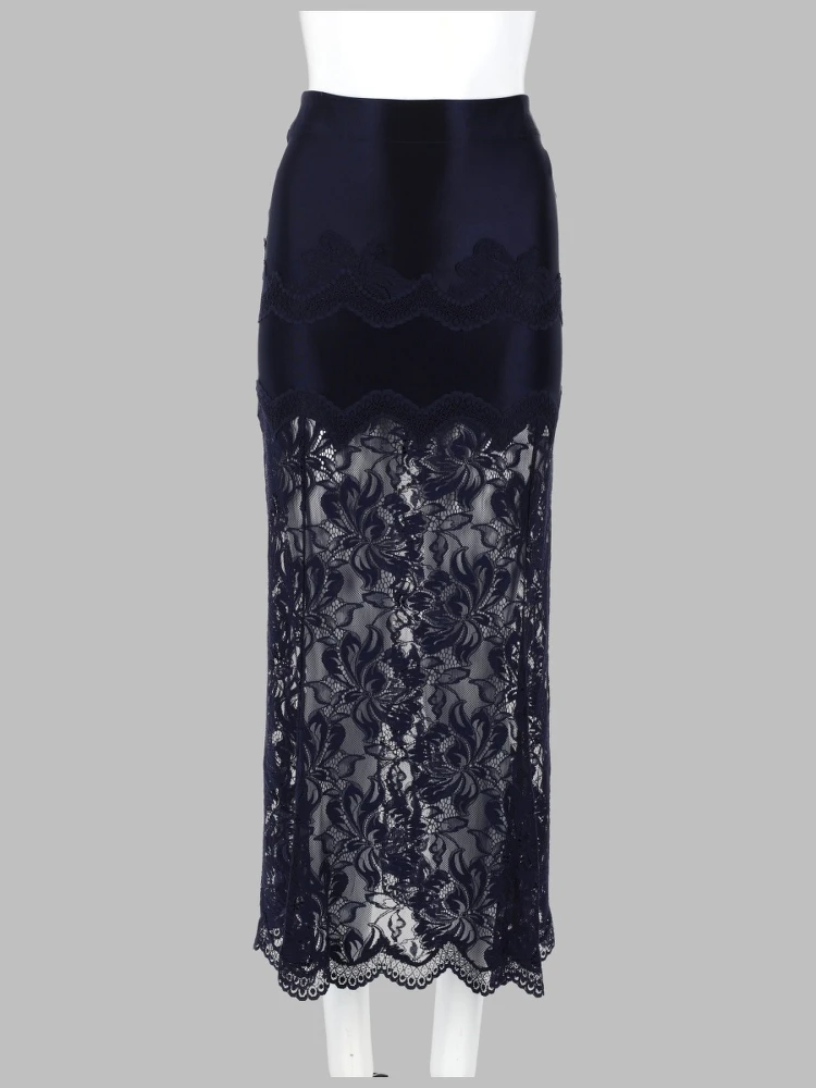 GONNA MIDI IN PIZZO E JERSEY