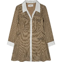 silk twill mini shirt dress