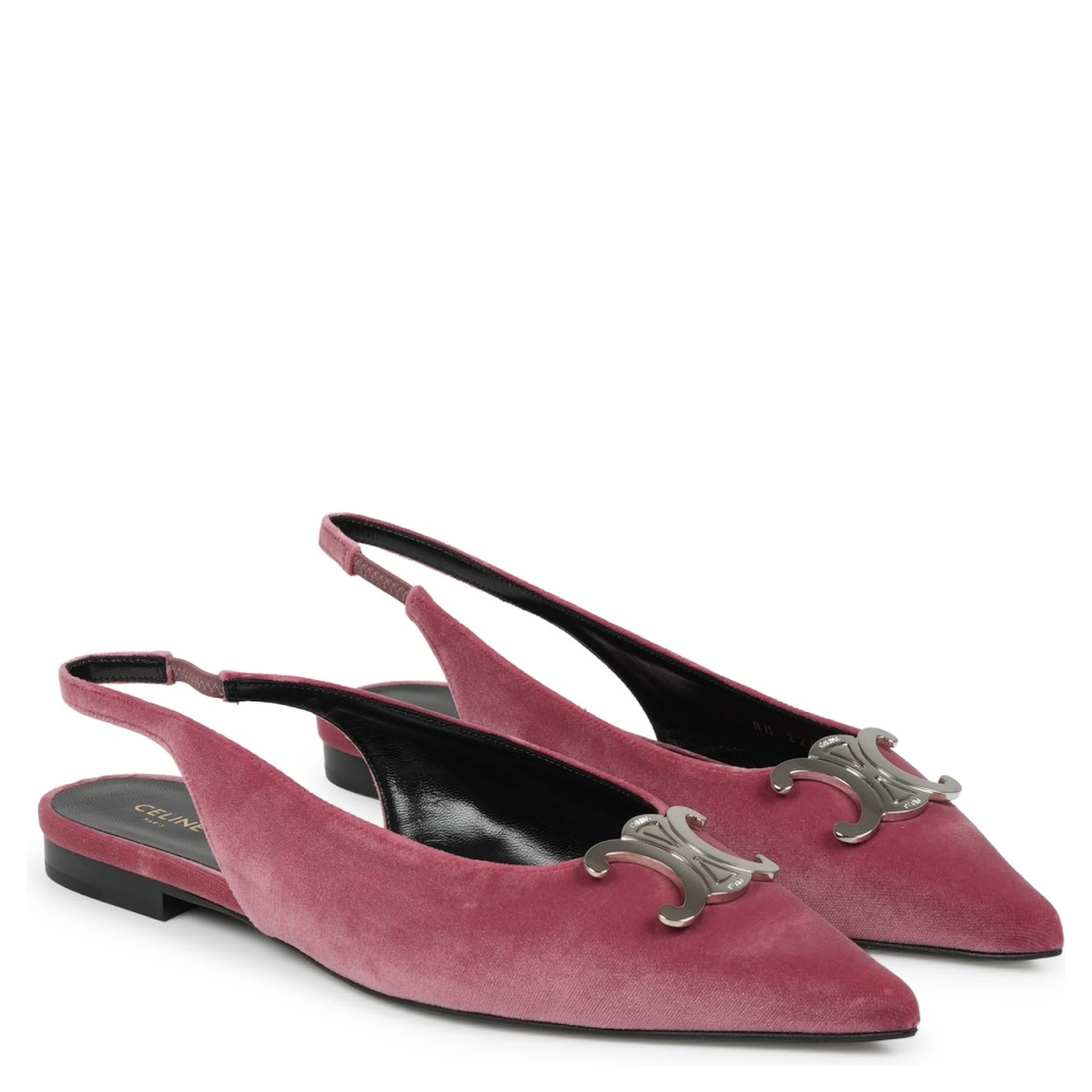 alma triomphe velvet flat slingback 05