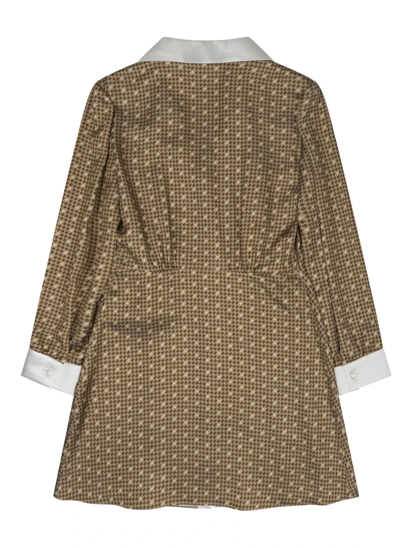 silk twill mini shirt dress
