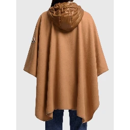 Padded wool-blend cape