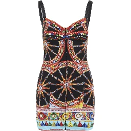 Dolce & Gabbana Charmeuse Carretto Mini Dress