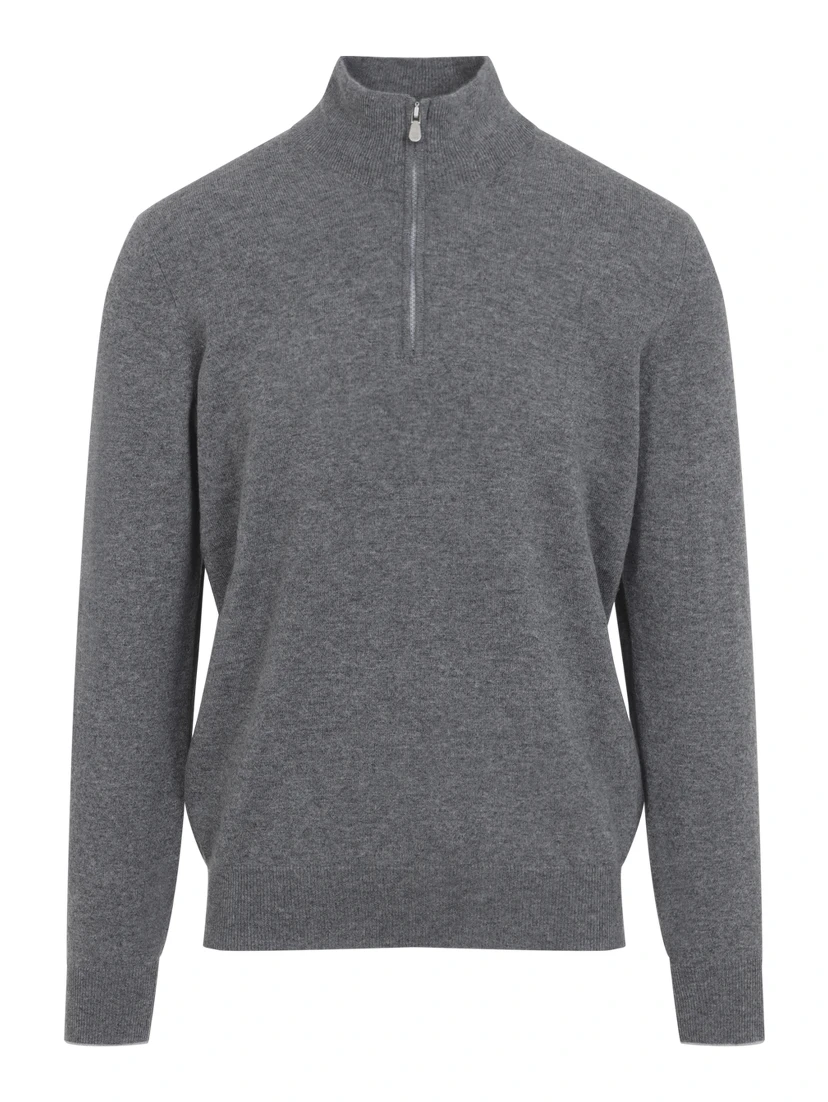 Brunello Cucinelli Half Zip Cashmere Sweater