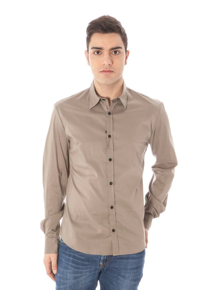 Green Cotton Men Shirt